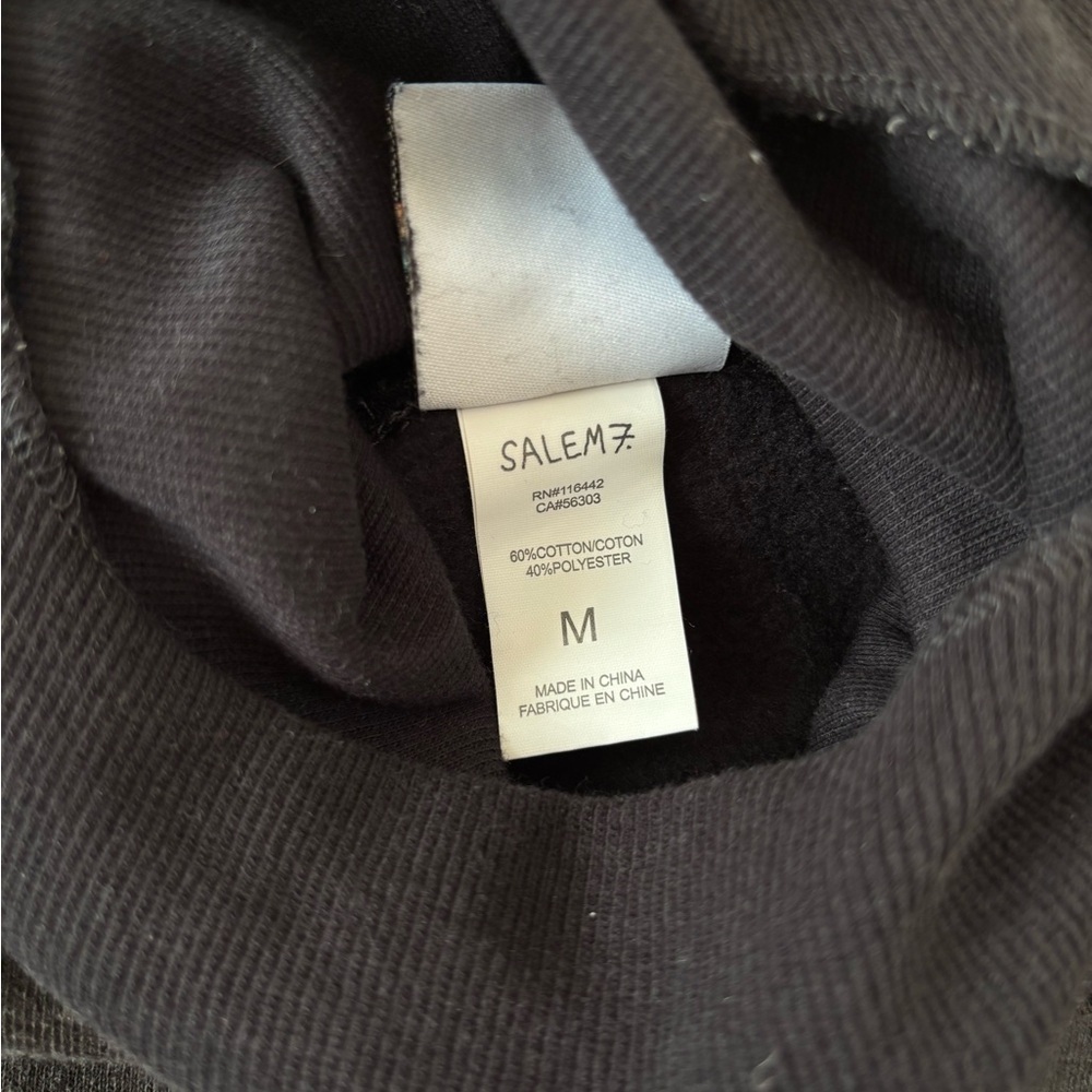 Black Salem7 Hoodie With Skimask Attached - Picture 5 of 6